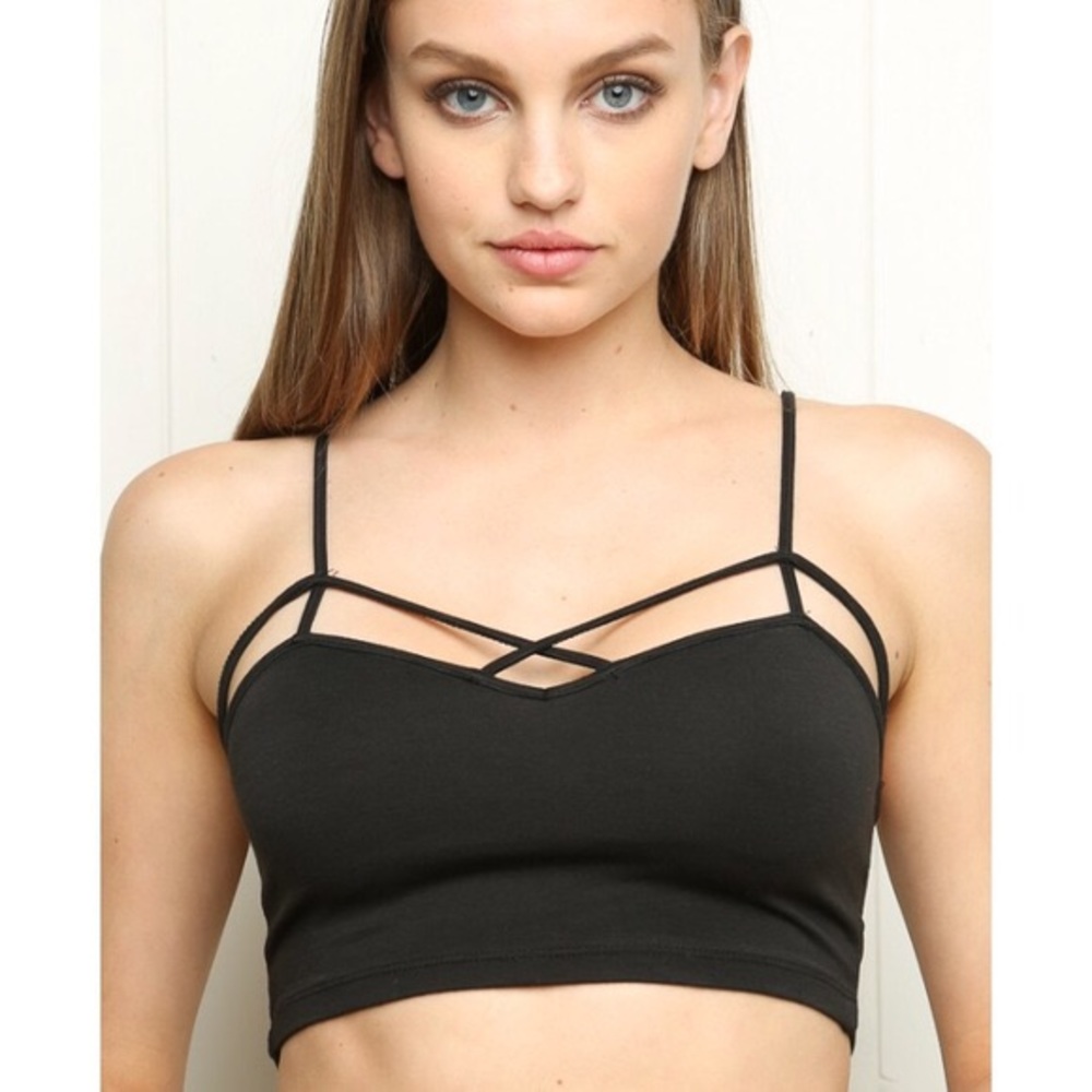 Brandy Melville Cross Black Bralette
